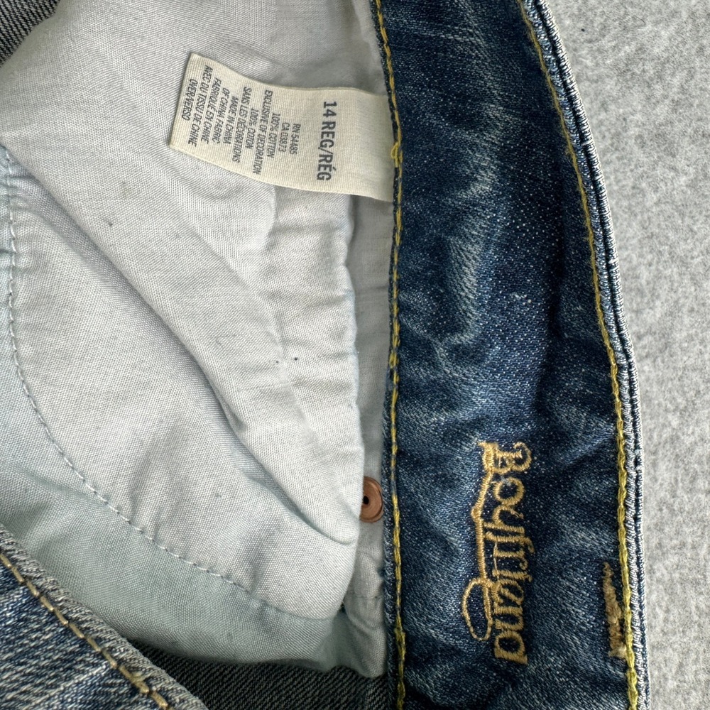 NWT American Eagle Jeans Women 14 Boyfriend Distressed Low Rise Wide Leg Flare - Picture 8 of 13